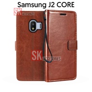 Casing Samsung Galaxy J2 CORE FLIP CASE - CASING LEATHER - DOMPET KULIT HP SAMSUNG J2 CORE