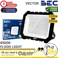 BEC โคมไฟ Floodlight สปอตไลท์ 100w 200w รุ่น vector อย่างดี ประกันศูนย์ 2 ปี IP65 ใช้งานภายนอก