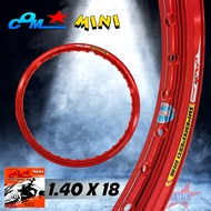 ล้อ COM MINI 1.40 X 18 ทรงเรซซิ่ง ขอบยก จำนวน 1 วง มีให้เลือกหลายสี ล้อคอม มินิ ขอบยก ขนาด 1.40 ขอบ