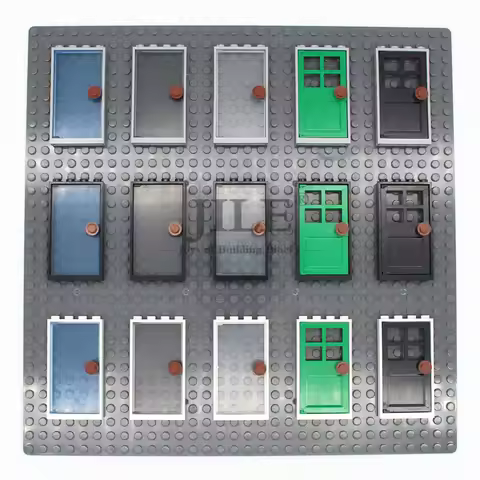 5pcs Moc Building Block House Home Door Frame 1x4x6 with Gate Leaf 60596 60623 City Street View DIY 