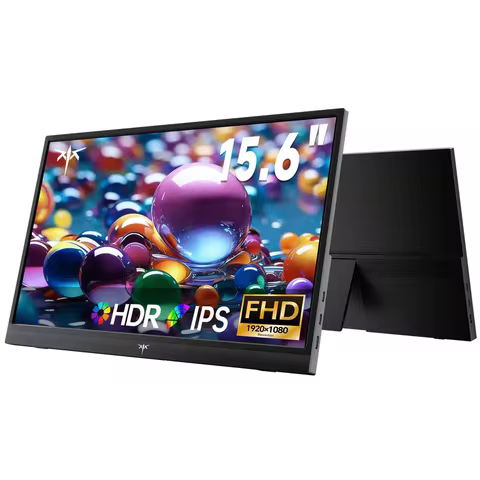 KTC 15.6" FHD HDMI Portable Travel Monitor with Built-in Speakers For Switch PS5 Computer Pad