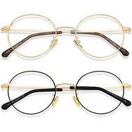 Cyxus Blue Light Glasses for Men and Women, Round Metal Frame Computer Eyeglasses for Office, Gaming