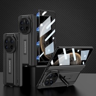 Huawei Mate X6 CaseCarbon Fiber Pattern Leather CaseMagnetic Hinge Protection & Built-in Screen Prot
