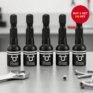 5-Item Hex Magnetic Socket Wrench Collection with 8mm and 42mm Adapters for Diverse Screwdriver Task