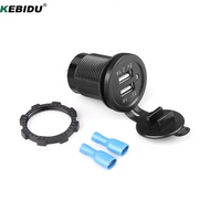 KEBIDU Dual USB Car Charger 5V 2.1A / 1A Waterproof DC 12V Socket USB Power Outlet for Car Motorcycl