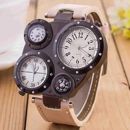 Creative 4 Dials Digital Bracelet Watches Men Chic Dual Movement Quartz Sport Watch Waterproof Outdoor Thermometer Compass Clock SYUE