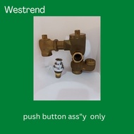 Westrend push button ass-y brass chrome for concealed box