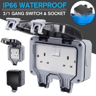 Weatherproof Outdoor Switched Socket 13A Single / 13A Double IP66 With Lockable Cover Use For Outdoo