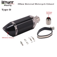 ISTUNT 380mm Length Universal Motorcycle Exhaust Muffler Pipe Escape Modified With DB Killer For Honda Kawasaki Yamaha d