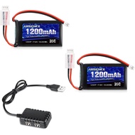 URGENEX SCX24 Battery 7.4V Lipos 2S 35C(Burst 70C) 1200mAh Rechargeable Lithium Battery with PH2.0 P