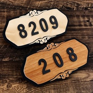 Simple Retro 18*9cm 3DHdb Unit Number Door Number Signage House Unit Number  Door Number Sticker Hou