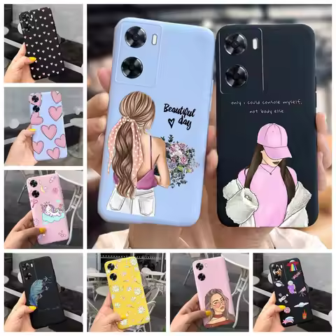 For OPPO A57S Case OPPO A57E Cover Fashion Pretty Girls Painted Soft TPU Phone Cases For OPPO A77S A