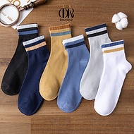 Set 5 đôi tất nam cổ trung kẻ Sọc phong cách Hàn Quốc cao cấp TOBA Boutique, Free Size năng động tho