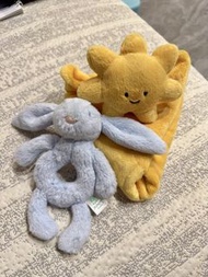 Baby Jellycat 兔仔手搖鈴 連 太陽安撫巾