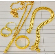 Rante Centipede Tube Jewelry Set 24k Gold Plated