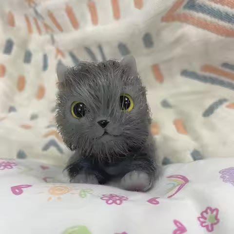 5" Full Body Silicone Reborn Dolls Mini Cat Dolls Lifelike Reborn Cat Newborn Bebe Reborn Dolls Gift