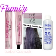 pewarna rambut loreal maji fashion p 6.12 + oxydan cat rambut loreal