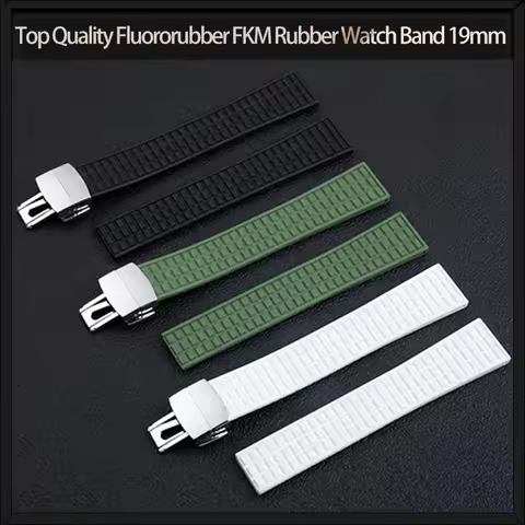 19mm Top Quality Fluororubber FKM Rubber Watch Band For Patek Strap For Philippe For Aquanaut 5067A-