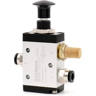 Baomain Pneumatic Air Hand Solenoid Valve 3 Way 2 Position Pneumatic Air Manual Control 1/4" PT 3R21