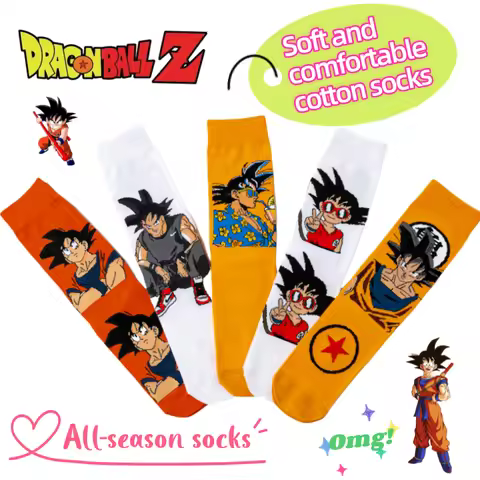 Dragon Ball Son Goku Socks High-Value Creative Personalized Pure Cotton Comfortable Casual Mid-Calf 
