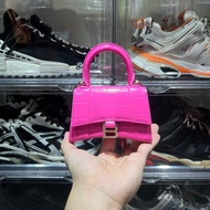 巴黎世家 粉色鱷魚紋沙漏包xxs迷你款