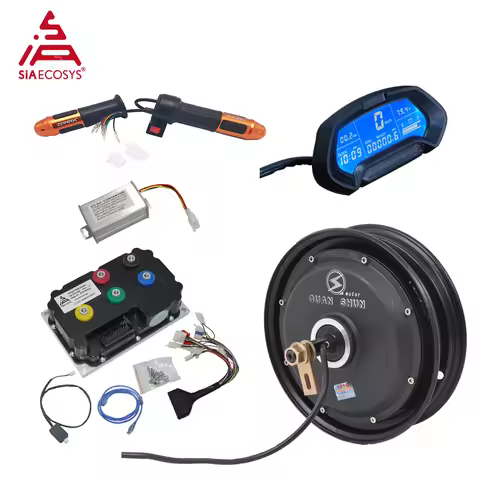 QSMOTOR 10x2.15inch 3000W 60V 80kph BLDC Hub Motor with SIAYQ72120 Controller In-wheel Hub Motor Kit