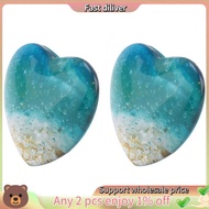 2x Glass Beach Pocket Heart, Pocket Heart Beach Glass Token, Fused Glass Heart Pocket Token, Handmad
