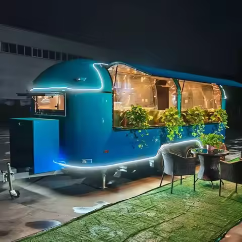 5 Meters Street Food Trailer Kitchen Car Catering Pizza Coffee Food Trailer 5 Meters Mobile Food Tru