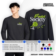 Padel Society Long Sleeve T-Shirt Padel Community A4 V2 Cotton Combed 30s NC DTF Screen Printing Ars