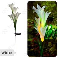 Waterproof Solar Outdoor Garden Lights with 4 Bigger Lily Flowers Waterproof 7 Color Changing Outdoo