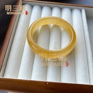 黃龍玉手鐲 女款石英岩玉鐲子 玉冰種和田玉黃翡翠平替手鐲