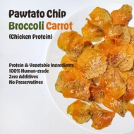 Dehydrated Pawtato Chips (Chicken, Broccoli, Carrot) 100% Natural, Freshly Made (Dog Treats, Cat Tre