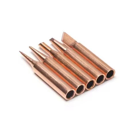5PCS Copper Iron Tip I/B /K/2.4D/3C Set 900M-T Welding Tip Head Tools Inside Hot Bare Copper Electri