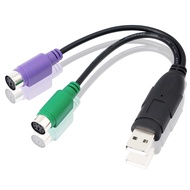 USB to PS2 Cable，Dual PS2 Plug Active USB to PS2 Adapter Converter for Keyboard Mouse Bar Code Scann