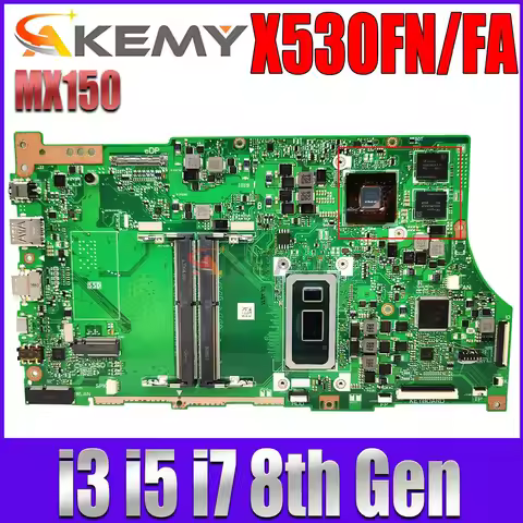 For ASUS VivoBook S15 X530FN X530F X530FF S5300F Mainboard X530FA 6050A3250202 I3-8145U I5-8265U I7-