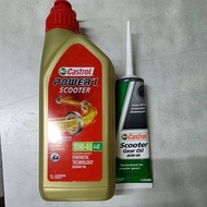 MINYAK HITAM CASTROL POWER 1 SCOOTER SYNTHETIC TECHNOLOGY 4T 10W-40  AND SCOOTER GEAR OIL 80W90.