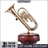 [ammoon]Saxophone Music Box Classical Wind Up Musicbox Twirling Music Box Rotating Base Woodwind Instrument Miniature Re-plica Artware Gift for Christmas Birthday Valentine's Day Mother's Day Father's Day