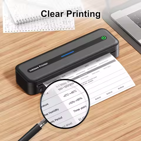 Premium A4 Thermal Printer Paper 8.3"x11" Quick-Dry White Paper for Portable Printer Black & White I