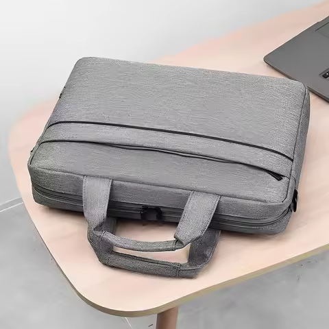 Laptop Carrying Case Shockproof Padded Laptop Case Waterproof Laptop Shoulder Bag 3 Compartments Lap