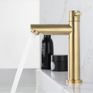 Golden Brushed Cold Water Tap Stainless Steel Faucet Cold Water Only Bathroom Washbasin Faucet Tap Kitchen Sink Tap Bathroom Accessories