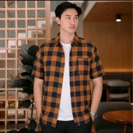 KEMEJA Men's Short Flannel Shirt Men's flannel shirt Thick Flannel Shirt jumbo flannel shirt