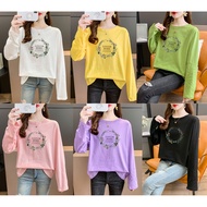 [AMYGO] Baju T Shirt Perempuan Lengan Panjang Blouse T-shirt Plus Size Long Sleeve Clothes