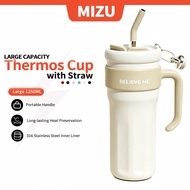 Large Capacity 1250ML Flask Insulated Cup 800ML Durable Detachable Straw Lid Cap With Handle Tumbler