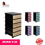 5 Tiers Drawer Cabinet With Wheel / Plastic Drawer / Plastic Cabinet / Cabinet
