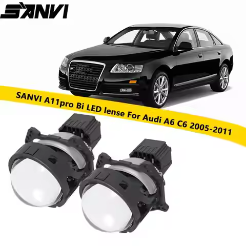 SANVI A11pro Bi LED Projector Lense Car Headlights Hella 3r G5 ice Lense With Framework for Audi C6 