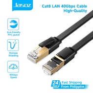 Jasoz Cat8 Flat Ethernet LAN Cable 40Gbps 2000MHz CAT 8 Shielded Flat Cable High Speed Network Cable