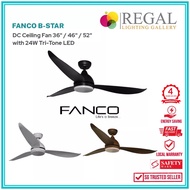 Fanco B-Star 36" / 46" / 52" Ceiling Fan with 24W Tri-Tone LED Excluding Installation - Regal Lighti