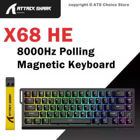 Attack Shark X68HE Wired Hall Effect Magnetic Gaming Keyboard 8K Polling 0.01mm Rapid Trigger RGB 65