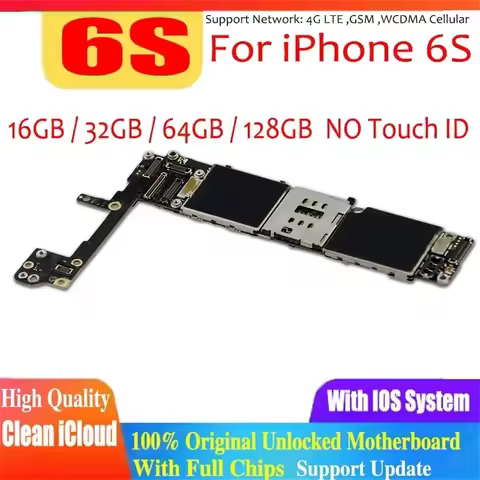 Clean ICloud For IPhone 6S Motherboard With Touch ID Logic Board Full Function Working 100% Unlock S