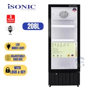 ISONIC Display Chiller 208L ISC-208 DISPLAY SHOWCASE | PETI SEJUK PAPARAN | PETI SEJUK KACA | FRIDGE